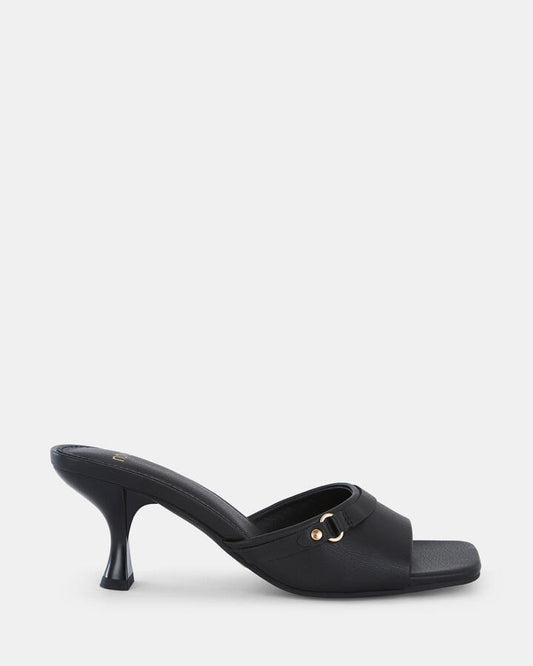 Image of Sandals. Product name - Urtha Women's Peep Toe BLACK Novo Sandals in Black colour by brand - NOVO