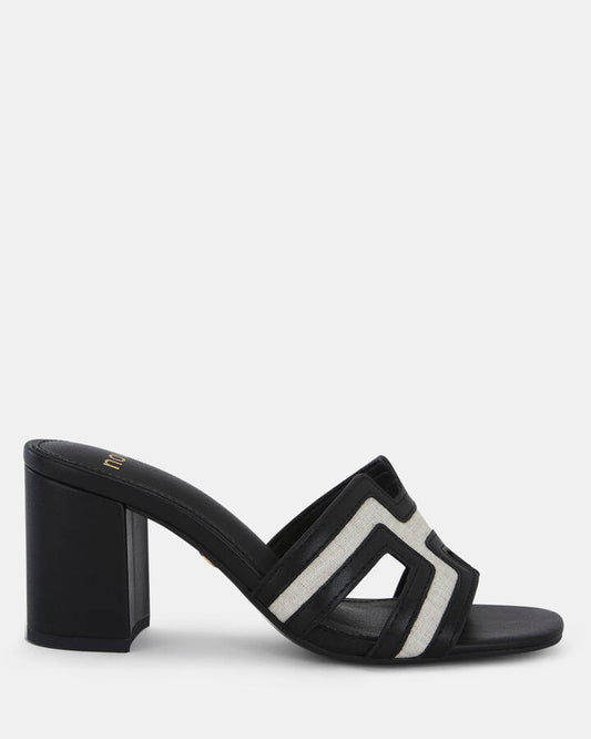 Image of Sandals. Product name - Francine Women's Peep Toe BLACK MULTI Novo Sandals in Black Multi colour by brand - NOVO