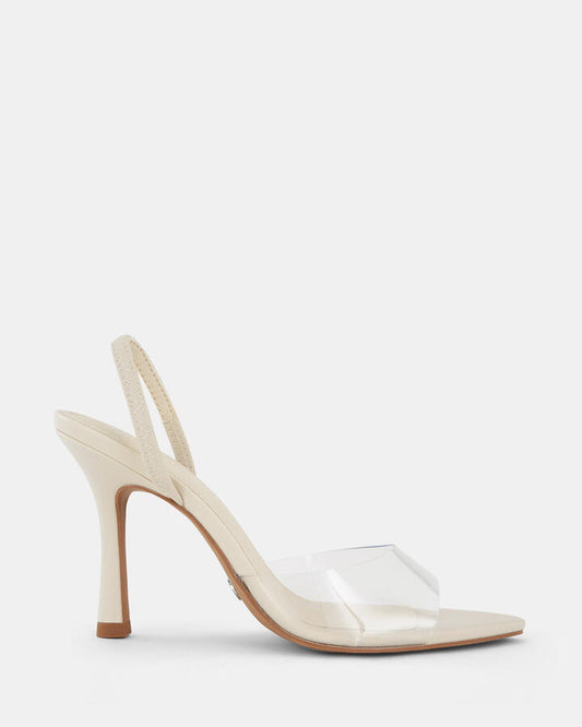 Image of Sandals. Product name - Madonna Women's Strappy High Heel CREAM Novo Sandals in Cream colour by brand - NOVO