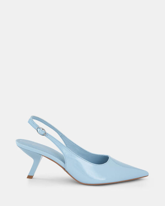 Image of Sandals. Product name - Zindy Women's Fast Fashion SKY BLUE PATENT Novo Sandals in Sky Blue Patent colour by brand - NOVO