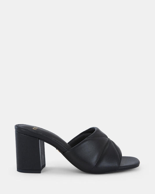 Image of Sandals. Product name - Finnick Women's Peep Toe BLACK Novo Sandals in Black colour by brand - NOVO