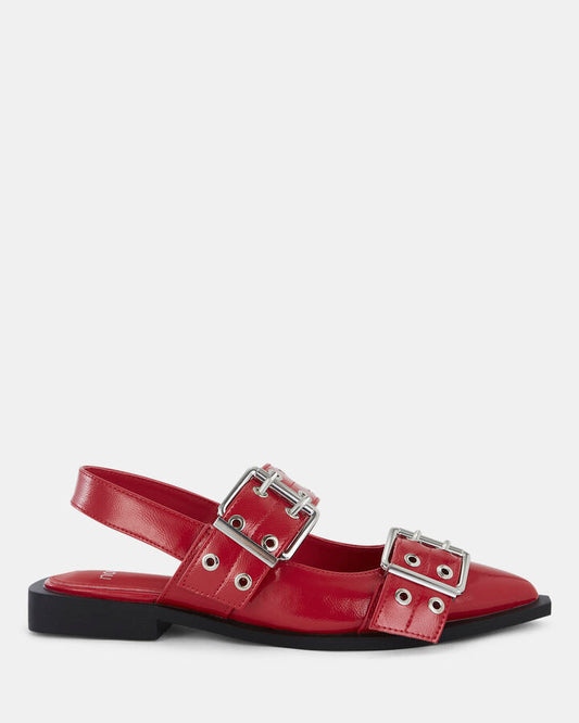 Image of Sandals. Product name - Zimbi Women's Fast Fashion Red Patent Novo Sandals in Red Patent colour by brand - NOVO