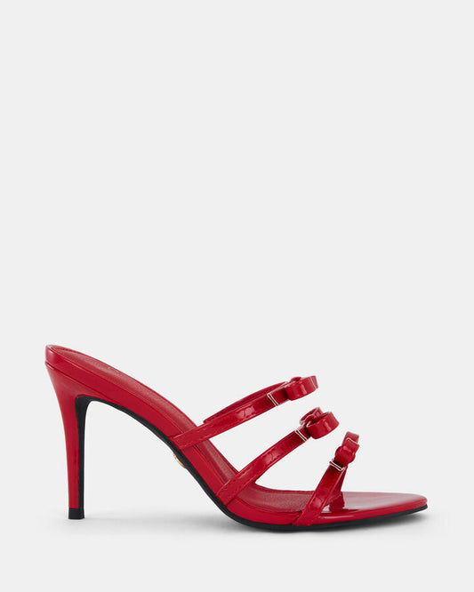 Image of Sandals. Product name - Noor Women's Strappy High Heel Red Patent Novo Sandals in Red Patent colour by brand - NOVO