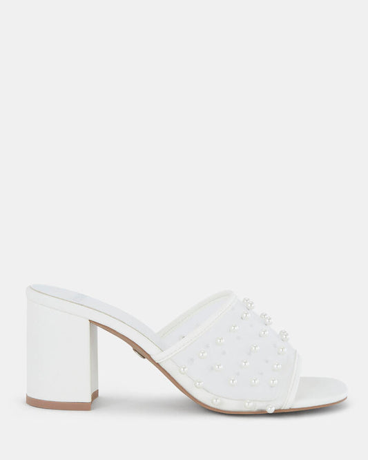 Image of Sandals. Product name - Nadiya Women's Strappy High Heel WHITE Novo Sandals in White colour by brand - NOVO