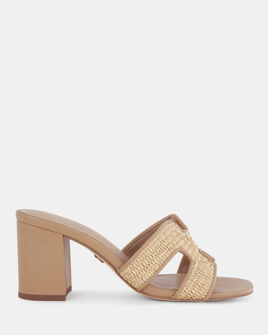 Image of Sandals. Product name - Francine Women's Peep Toe RAFFIA Novo Sandals in Raffia colour by brand - NOVO