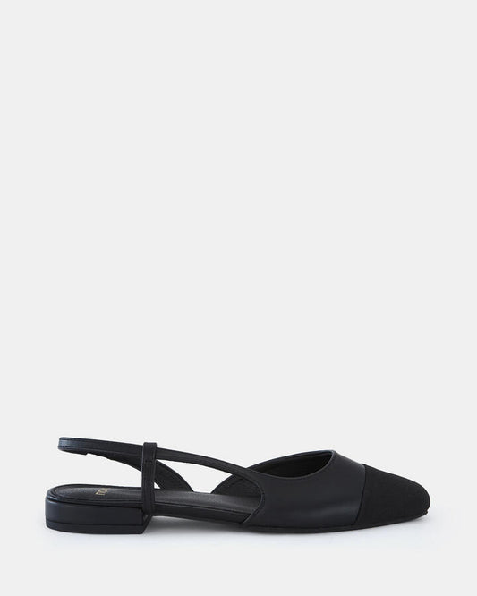 Image of Flats. Product name - Classic Women's Casual Flat Closed BLACK Novo Casual in Black colour by brand - NOVO