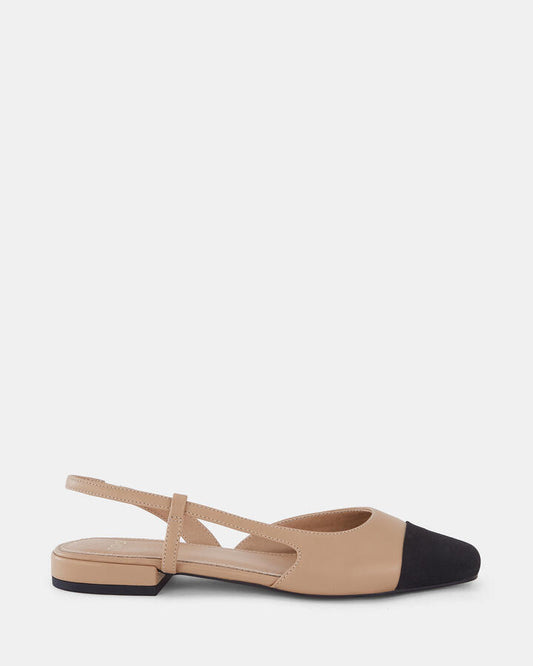Image of Flats. Product name - Classic Women's Casual Flat Closed SAND MULTI Novo Casual in Sand Multi colour by brand - NOVO