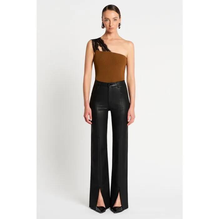 Image of a model wearing Tops. Productname: Fall From Lace Tank in CHESTNUT colour by brand - sass and bide