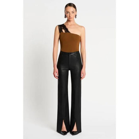 Image of a model wearing Tops. Productname: Fall From Lace Tank in CHESTNUT colour by brand - sass and bide