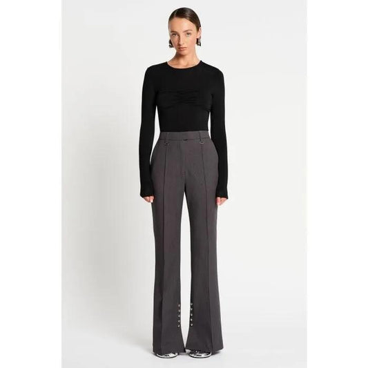 Image of a model wearing Tops. Productname: La Dama Top in CARBON GREY colour by brand - sass and bide