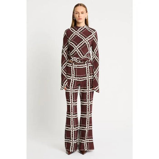 Image of a model wearing Pants. Productname: Regalo Pant in PRINT colour by brand - sass and bide