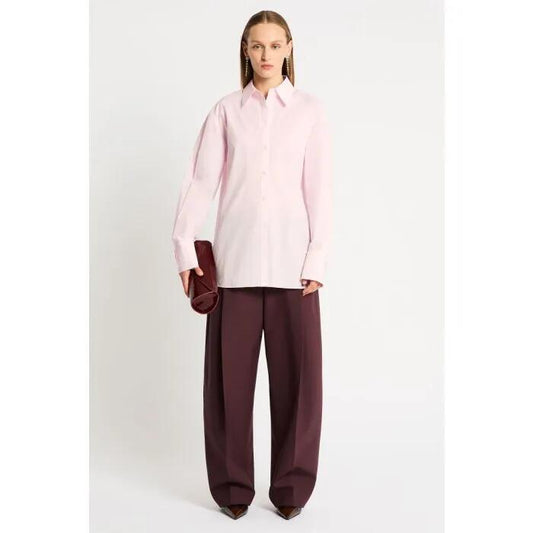 Image of a model wearing Tops. Productname: Camisa Shirt in Pink colour by brand - sass and bide