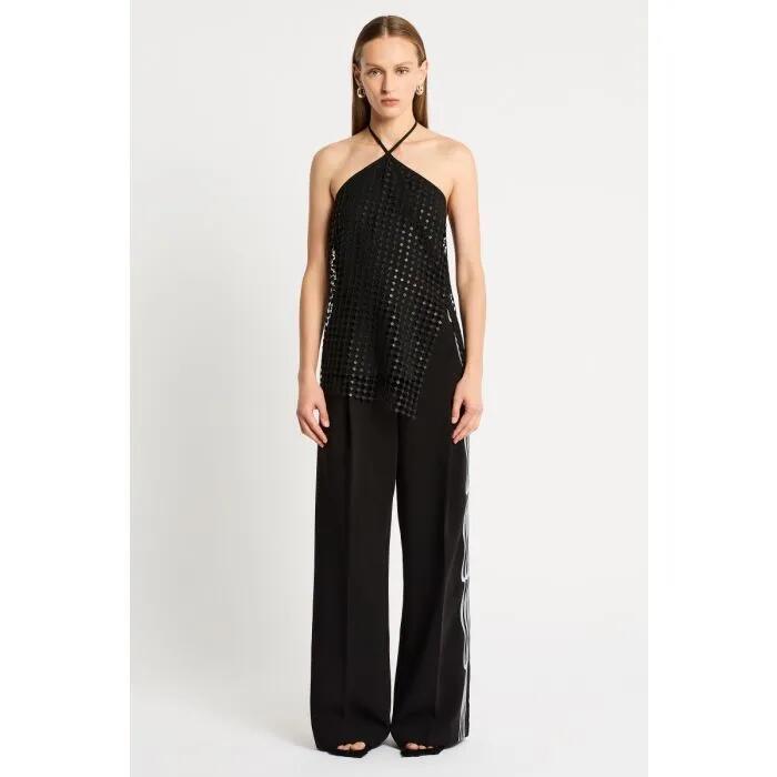 Image of a model wearing Tops. Productname: Damode Top in Black colour by brand - sass and bide