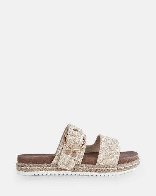 Image of Sandals. Product name - Sezzadio Women's Thongs METALLIC RAFFIA Novo Thongs in Metallic Raffia colour by brand - NOVO