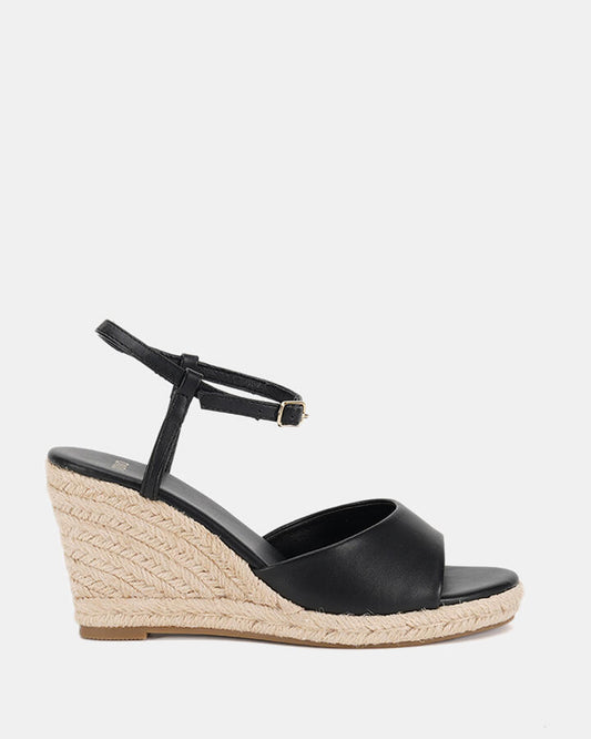 Image of Boots. Product name - Wells Women's Wedge BLACK Novo Wedges in Black colour by brand - NOVO