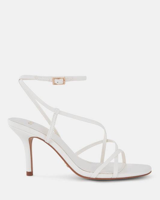 Image of Sandals. Product name - Macaria Women's Strappy High Heel WHITE Novo Sandals in White colour by brand - NOVO