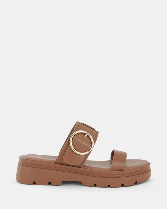 Image of Sandals. Product name - Tease Women's Thongs CARAMEL Novo Thongs in Caramel colour by brand - NOVO