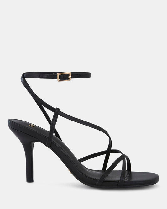Image of Sandals. Product name - Macaria Women's Strappy High Heel BLACK Novo Sandals in Black colour by brand - NOVO