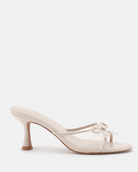 Image of Sandals. Product name - Florian Women's Peep Toe CREAM Novo Sandals in Cream colour by brand - NOVO