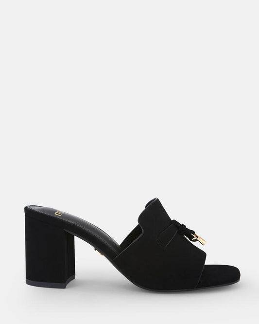 Image of Sandals. Product name - Furgie Women's Peep Toe BLACK Novo Sandals in Black colour by brand - NOVO