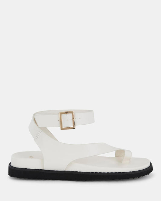 Image of Sandals. Product name - Titon Women's Strappy Flat WHITE Novo Sandals in White colour by brand - NOVO