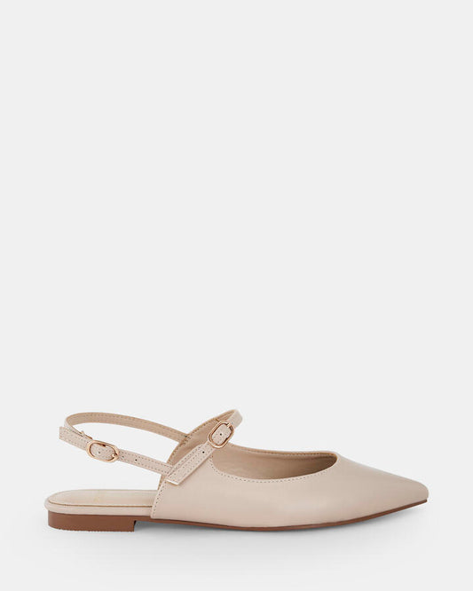 Image of Flats. Product name - Charvi Women's Casual Flat Closed WHITE SAND Novo Casual in White Sand colour by brand - NOVO