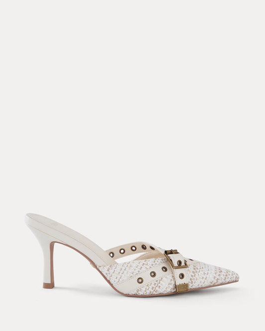 Image of Shoes. Product name - Isorella Women's Court High Heel NATURAL TWEED Novo Court in Natural Tweed colour by brand - NOVO