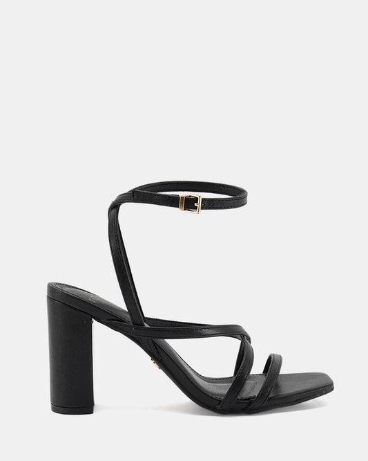 Image of Sandals. Product name - Nara Women's Strappy High Heel BLACK Novo Sandals in Black colour by brand - NOVO