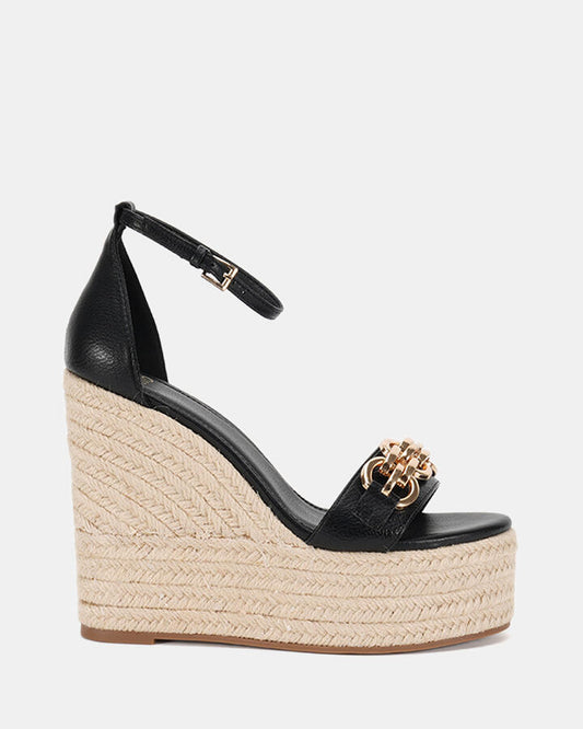 Image of Boots. Product name - Wolf Women's Wedge BLACK Novo Wedges in Black colour by brand - NOVO