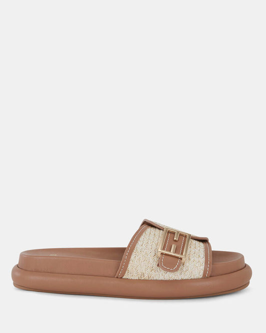 Image of Sandals. Product name - Sanna Women's Thongs METALLIC RAFFIA Novo Thongs in Metallic Raffia colour by brand - NOVO