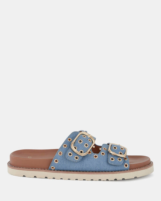 Image of Sandals. Product name - Salmar Women's Thongs DENIM Novo Thongs in Denim colour by brand - NOVO