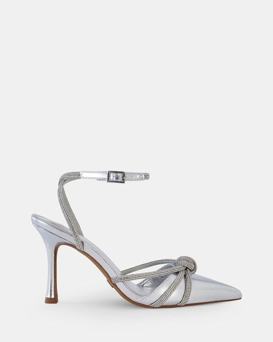 Image of Heels. Product name - Persephone Women's Evening Shoes SILVER Novo Evening in Silver colour by brand - NOVO