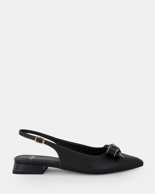 Image of Flats. Product name - Carlina Women's Casual Flat Closed BLACK Novo Casual in Black colour by brand - NOVO