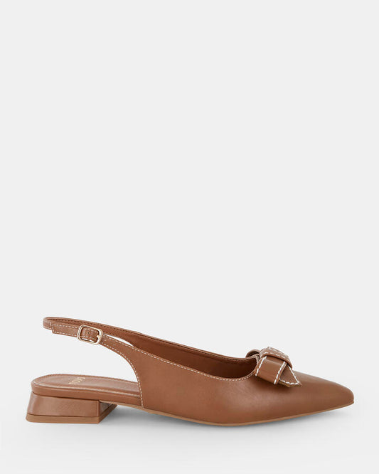 Image of Flats. Product name - Carlina Women's Casual Flat Closed CARAMEL Novo Casual in Caramel colour by brand - NOVO