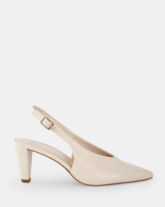 Image of Shoes. Product name - Isolde Women's Court Low Heel CREAM Novo Court in Cream colour by brand - NOVO
