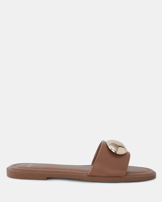 Image of Sandals. Product name - Siera Women's Thongs CARAMEL Novo Thongs in Caramel colour by brand - NOVO
