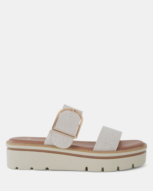 Image of Boots. Product name - Bryn Women's Wedge LINEN Novo Wedges in Linen colour by brand - NOVO