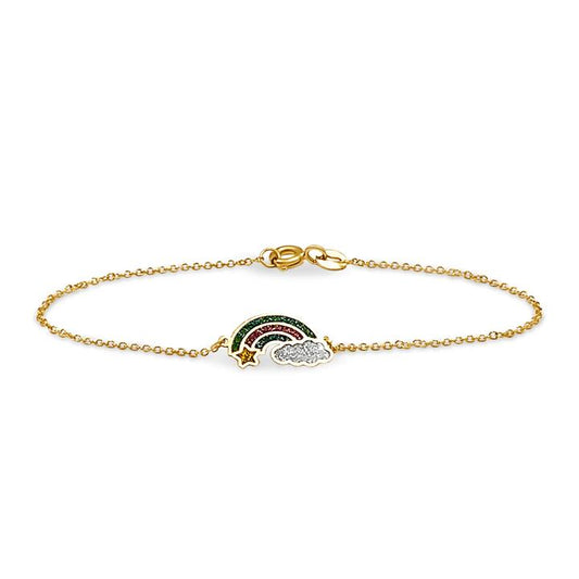 Image of Bracelets. Productname: 9kt Yellow Gold Rainbow Bracelet in Gold colour by brand - Bevilles