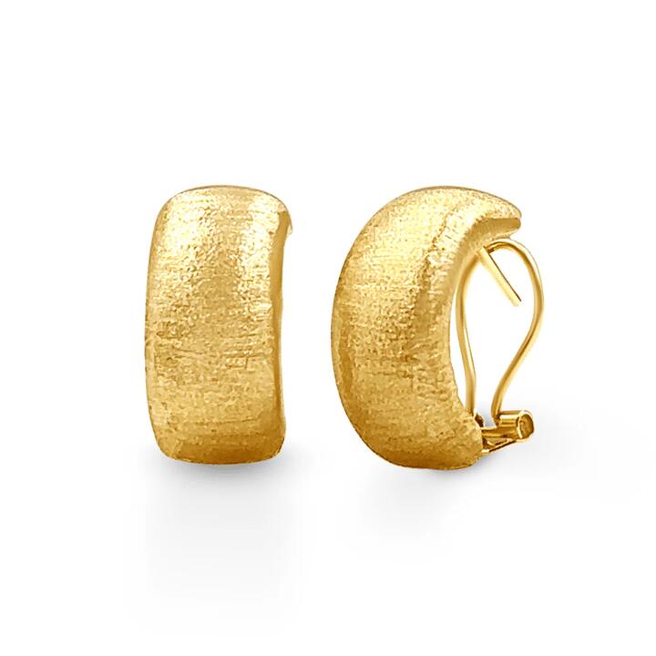 Image of Earrings. Product name - 9kt Yellow Gold Bonded Half Curve Hoop Earrings in colour by brand - Bevilles