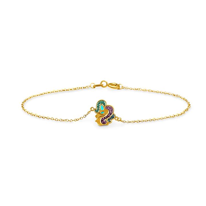 Image of Bracelets. Productname: 9kt Yellow Gold Unicorn Bracelet in Gold colour by brand - Bevilles
