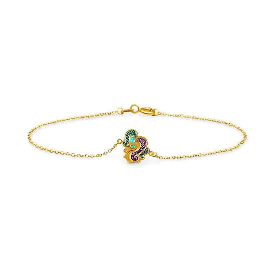 Image of Bracelets. Productname: 9kt Yellow Gold Unicorn Bracelet in Gold colour by brand - Bevilles