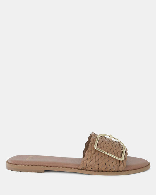 Image of Sandals. Product name - Rene Women's Thongs ALMOND PLAIT Novo Thongs in Almond Plait colour by brand - NOVO