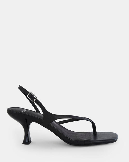 Image of Sandals. Product name - Unika Women's Strappy Low Heel BLACK Novo Sandals in Black colour by brand - NOVO