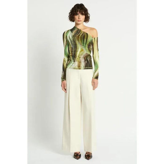 Image of a model wearing Tops. Productname: Tunnel Vision Top in PRINT colour by brand - sass and bide