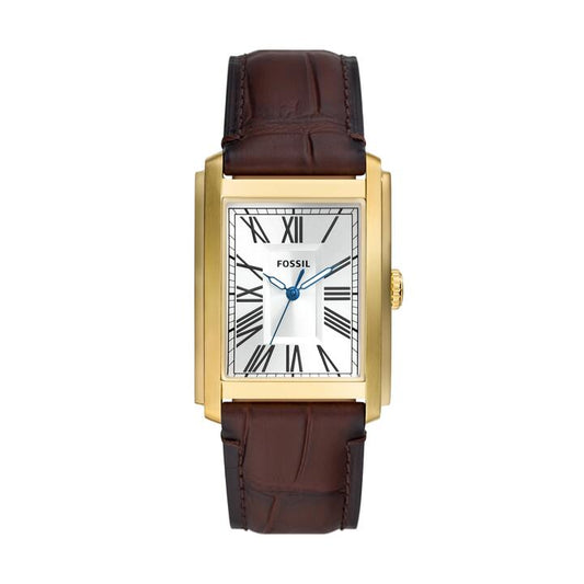 Image of Watches. Productname: Fossil Carraway Three-Hand Brown Croco Leather Watch FS6011 in Watch colour by brand - Fossil