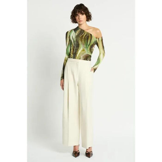 Image of a model wearing Pants. Productname: Odessa Pant in Cream colour by brand - sass and bide