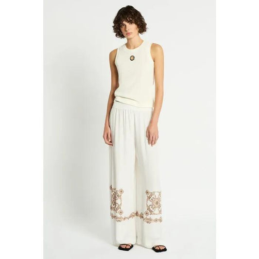 Image of a model wearing Pants. Productname: Tiled Pant in PRINT colour by brand - sass and bide