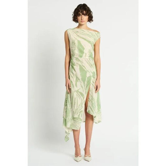 Image of a model wearing Dress. Productname: Lila Dress in PRINT colour by brand - sass and bide