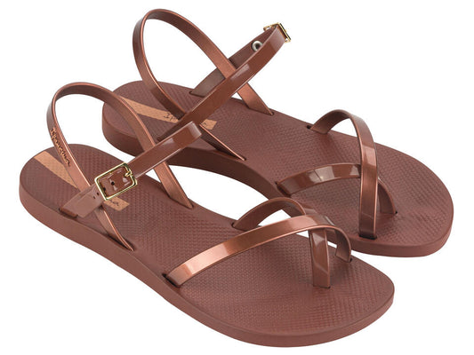 Image of Sandals. Product name - Greta Sandal Women's Ipanema BROWN/COPPER GRENDENE in Brown/Copper colour by brand - IPANEMA