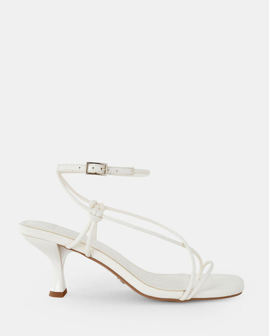 Image of Sandals. Product name - Umbria Women's Strappy Low Heel WHITE Novo Sandals in White colour by brand - NOVO